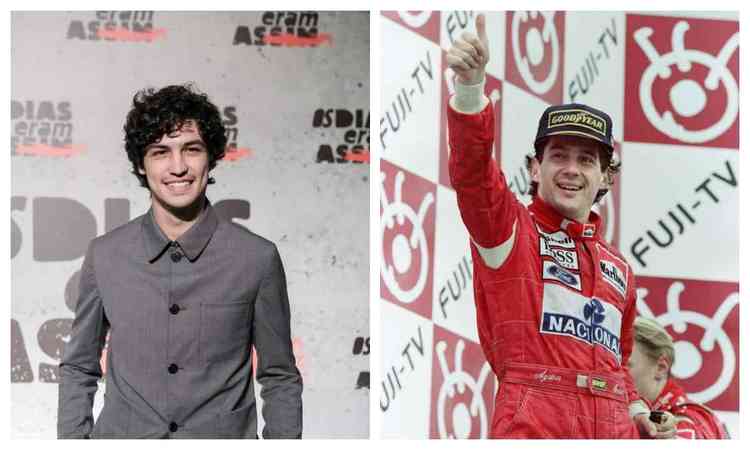 Gabriel leone a esquerda e Ayrton Senna a direita