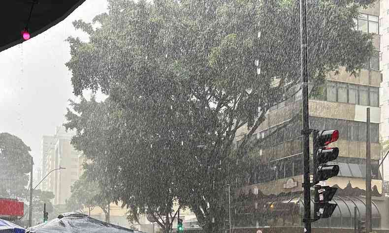 Imagem da chuva em Belo Horizonte