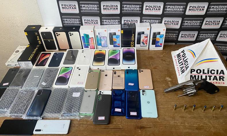 Celulares apreendidos pela polcia