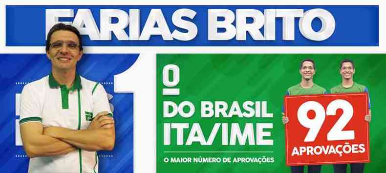 Pela primeira vez em Belo Horizonte, o expert em vestibulares do ITA e IME, Prof. Antonino Fontenele da Rede Farias Brito - top 1 do Brasil em aprovaes.