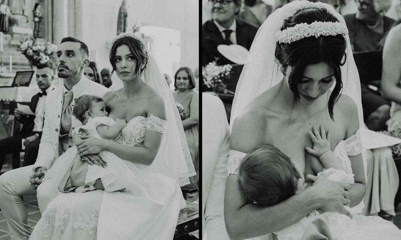 Maria Madalena amamentando durante a cerimnia religiosa de casamento