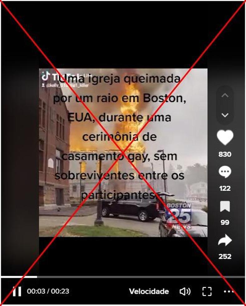 Captura de tela feita em 19 de junho de 2023 de uma publicação no TikTok Captura de tela feita em 19 de junho de 2023 de uma publicação no TikTok