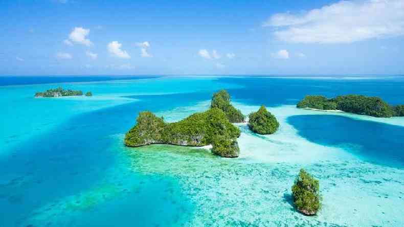 Foto de ilha na Micronesia