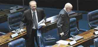 O presidente do Senado, Renan Calheiros, deu a senha para o descanso prolongado ao marcar a sesso conjunta das duas Casas para votar o Oramento para o dia 19 (foto: Wilson Dias/ABR- 6/7/12)