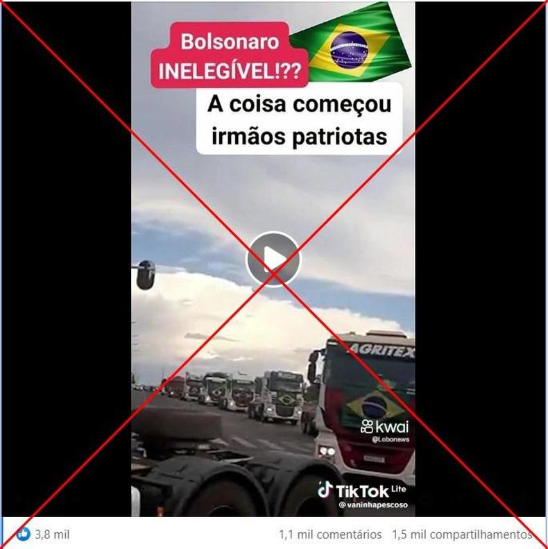 Captura de tela feita em 3 de julho de 2023 de uma publicao no Facebook