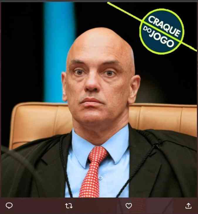 Presidente do Tribunal Superior Eleitoral (TSE), Alexandre de Moraes virou meme nas redes aps as eleiesReproduo/Twitter