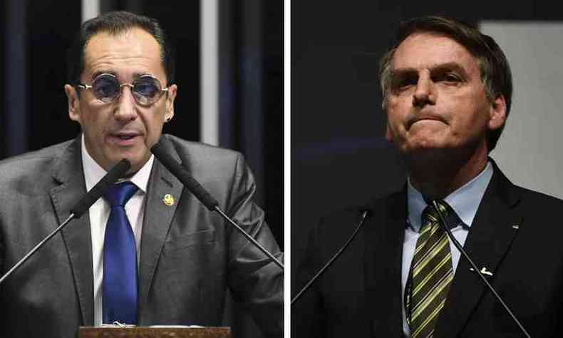 Kajuru e Bolsonaro tiveram conversa gravada pelo prprio senador que sugere interferncia em outro Poder(foto: Jefferson Rudy/Agncia Senado - Mauro Pimentel/AFP)