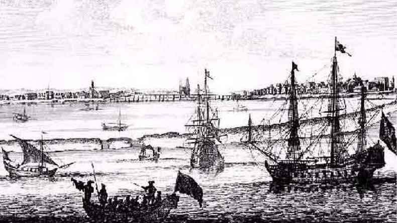 Vista de Mauritsstad (Recife) em 1645(foto: WikiCommons)