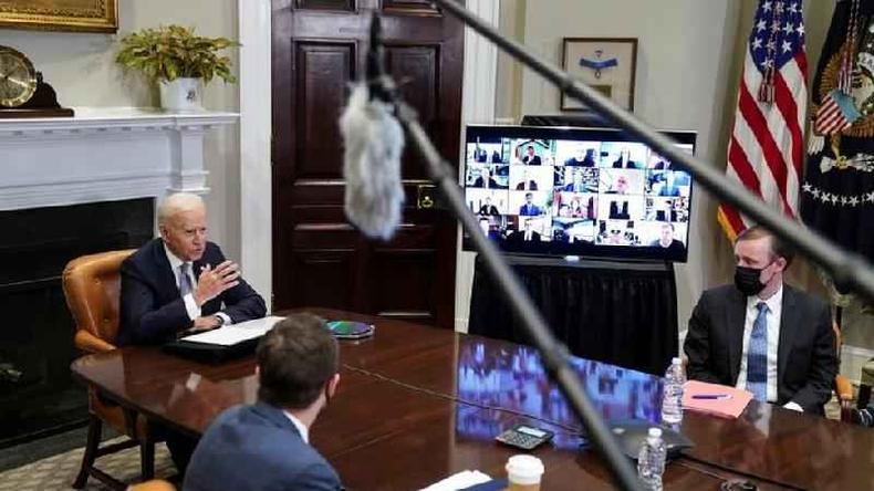 Cpula do clima organizada por Joe Biden, em abril, da qual Bolsonaro participou(foto: Reuters)