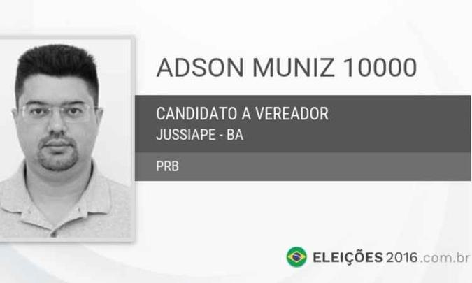Santos é filiado ao Partido Republicano Brasileiro (PRB) e foi vereador do município de Jussiape (BA)(foto: Reprodução/Eleições 2016) Santos é filiado ao Partido Republicano Brasileiro (PRB) e foi vereador do município de Jussiape (BA)(foto: Reprodução/Eleições 2016)