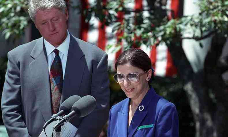 Nomeao de Ruth  Suprema Corte pelo presidente Bill Clinton em 1993.(foto: U.S. National Archives - Sharon Farmer)