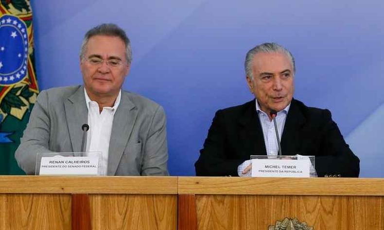 Renan e Temer se estranham desde o tempo em que o parlamentar era presidente do Senado(foto: Beto Barata/PR Brasilia )