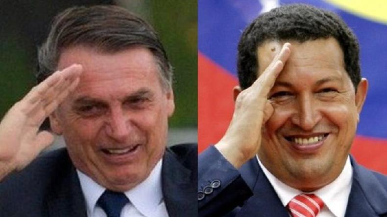 Tanto Bolsonaro quanto Chvez fizeram carreira militar e tiveram problemas disciplinares que os levaram a deixar as Foras Armadas(foto: BBC)