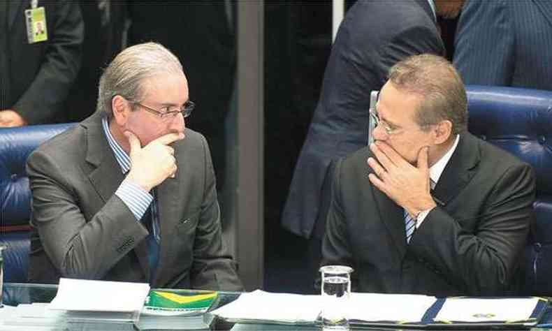 Os presidentes da Cmara e do Senado trilham caminhos opostos: Cunha rompeu com o governo e Renan faz movimentos conciliatrios(foto: Marcelo Camargo/Agncia Brasil - 7/5/15)