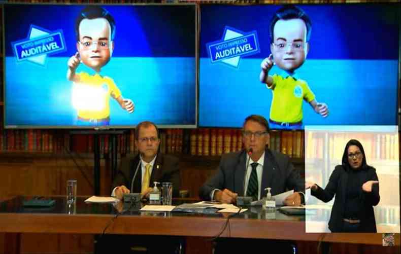 Bolsonaro defendeu, mais uma vez, o voto impresso, mas no apresentou provas sobre supostas fraudes nas urnas eletrnicas(foto: Reproduo)