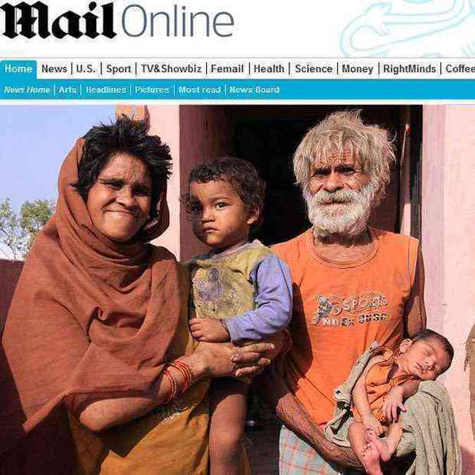 Ramjit Raghav com a mulher e os dois filhos(foto: Daily Mail/Reproduo)