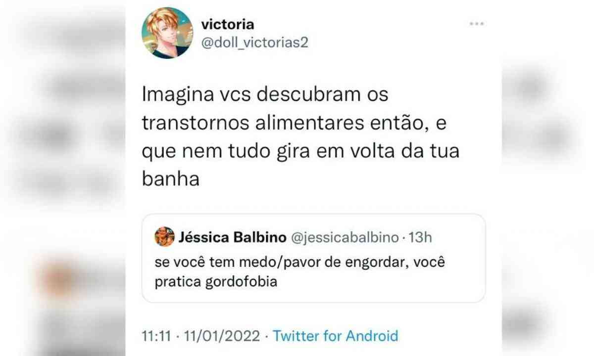 Se você tem medo de engordar, você é uma pessoa gordofóbica - Jéssica  Balbino - Estado de Minas