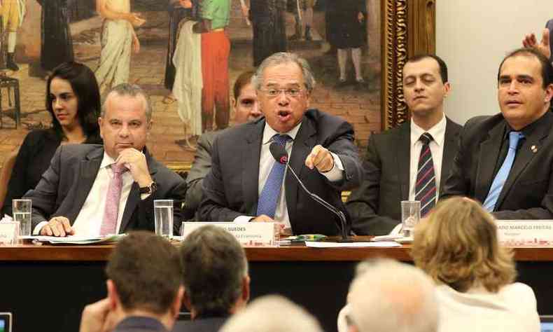 O ministro da Economia, Paulo Guedes, na Comissao de Constituicao e Justica (CCJ) da Camara, debate a reforma da Previdncia (PEC 6/19).(foto: Fabio Rodrigues Pozzebom/Agncia Brasil)