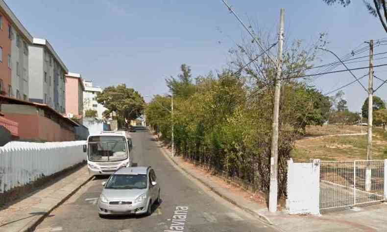 Rua Capit Flaviana de Oliveira, na Regio Norte de BH, onde o suspeito disse que teria ocorrido o assalto (foto: Google Street View/ Reproduo)