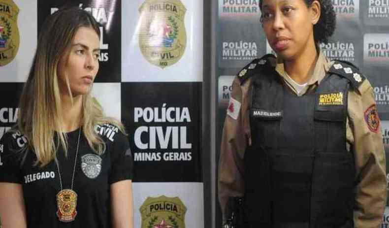 Delegada Isabella Franca e a Major Cleide comandaram a operao conjunta entre Polcia Civil e Polcia Militar para cumprimento de mandados de priso contra agressores de mulheres(foto: Leandro Couri/EM/DA PRESS)