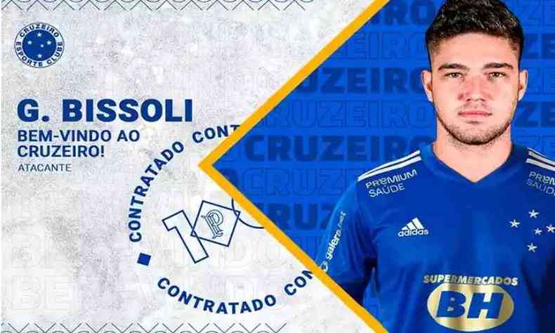 Guilherme Bissoli foi anunciado pelo Cruzeiro nesta segunda-feira (foto: Cruzeiro/Divulgao)