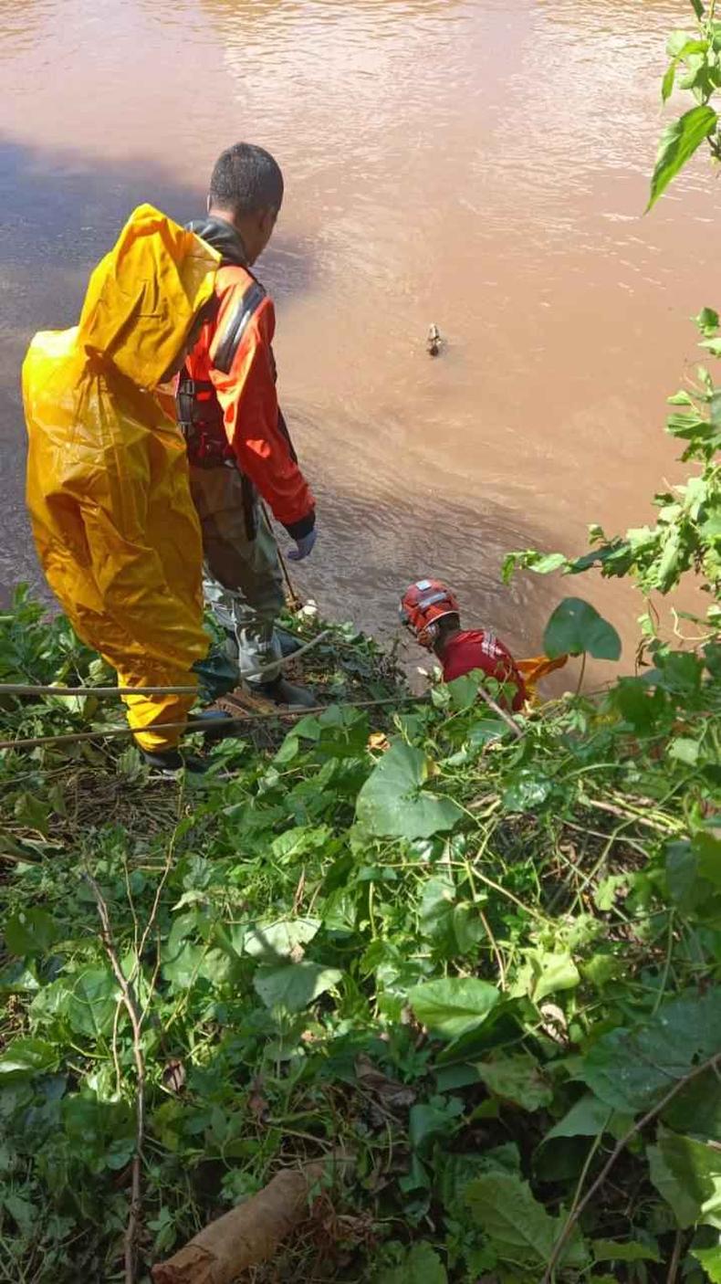 Corpo de Bombeiros atuando no resgate do corpo