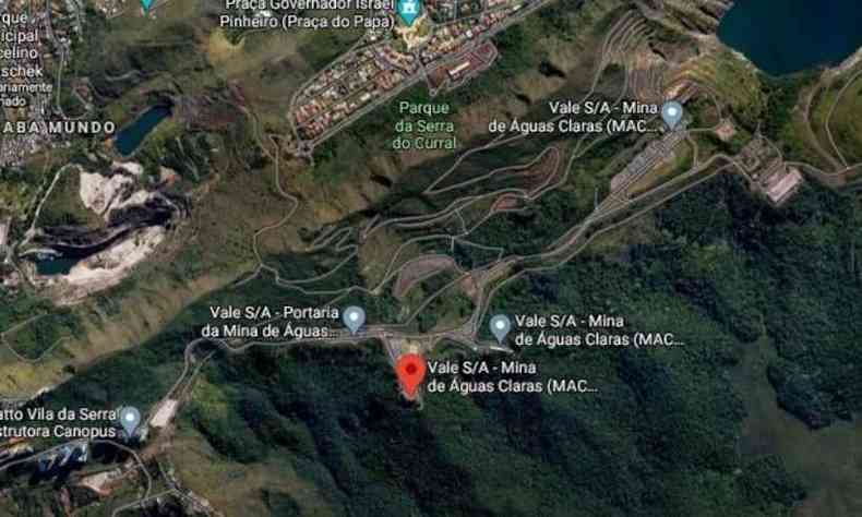 Na imagem, localizao do acidente (foto: Google Maps/ Reproduo)