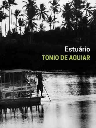 Capa do disco Esturio traz foto em preto e branco de homem na beira de rio
