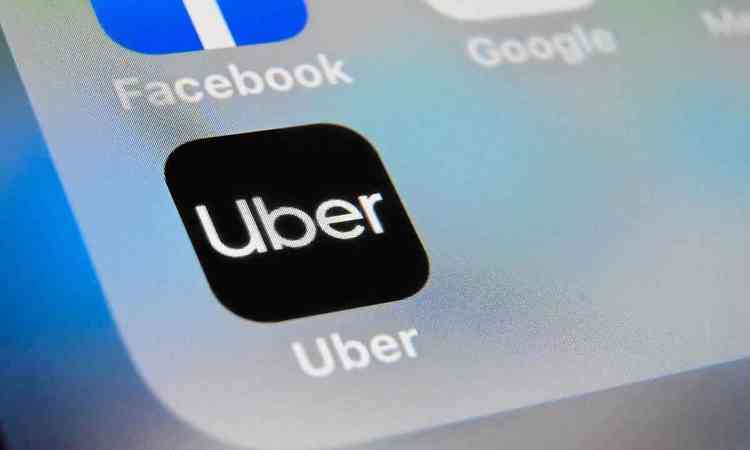 logo do aplicativo da uber no celular 