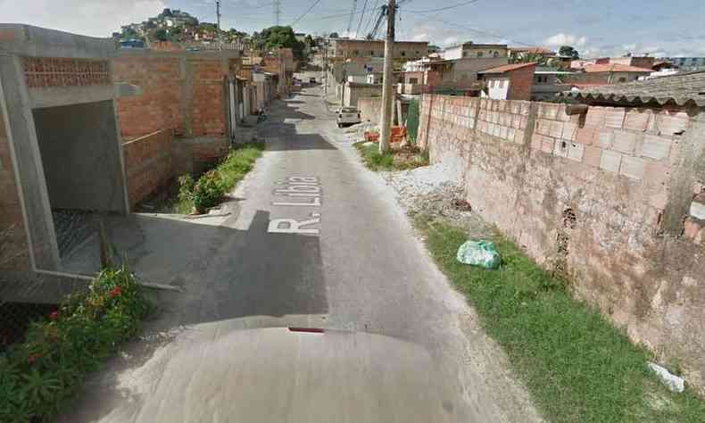 Crime aconteceu na Rua Lbia, no Bairro Baronesa, em Santa Luzia(foto: Google Street View/Reproduo)