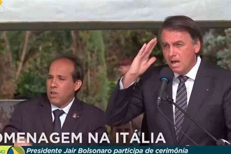Presidente Jair Bolsonaro (sem partido) discusando na Itlia