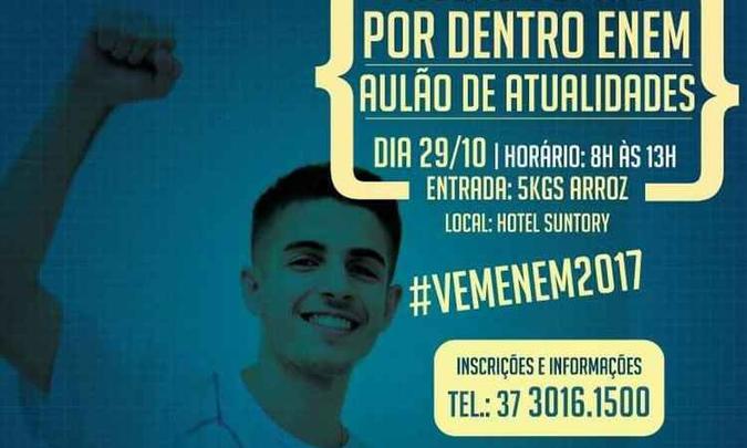 Aulão para a região de Pará de Minas.(foto: Divulgação) Aulão para a região de Pará de Minas.(foto: Divulgação)