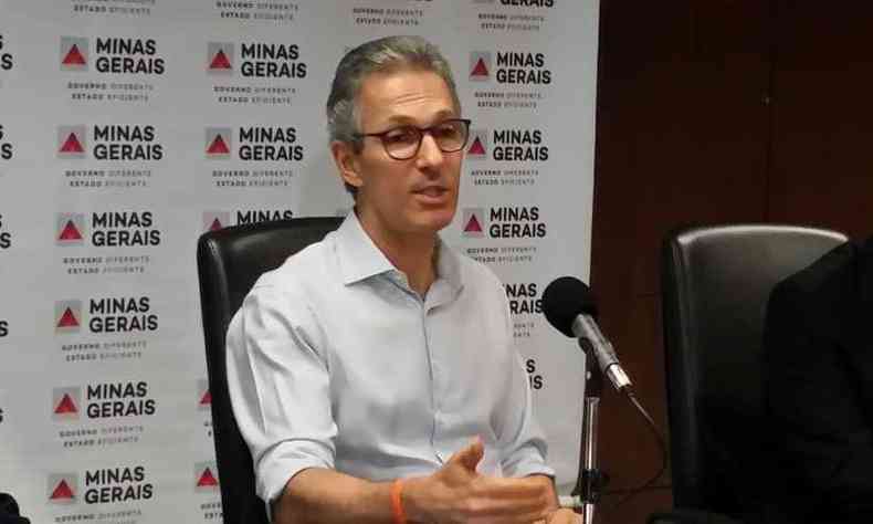 Zema deu entrevista para falar do acordo fechado com a ALMG(foto: Paulo Filgueiras / EM / D.A. Press)