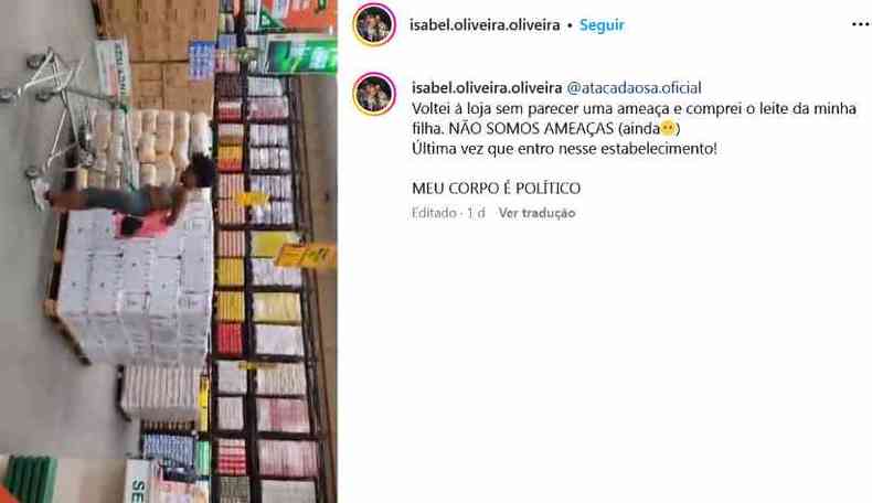 Professora Isabel Oliveira registrou o momento no Instagram