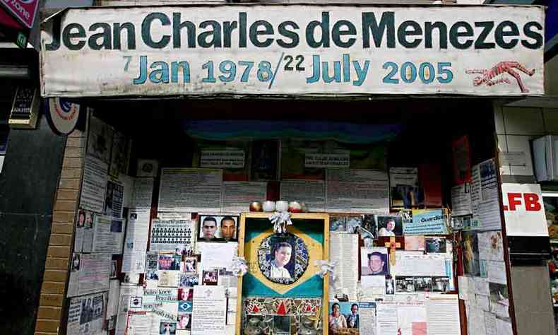 Homenagem ao mineiro Jean Charles na estao de metr de Londres onde ele foi assassinado(foto: Ben Stansall/AFP %u2013 22/9/08)