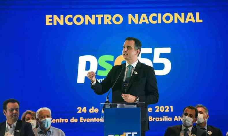 Rodrigo Pacheco, presidente do Senado, no encontro nacional do PSD, edio de 2021