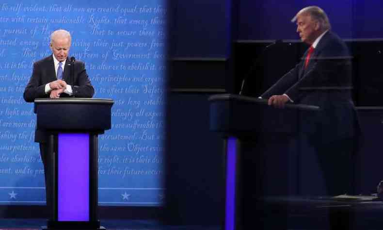 Trump e Biden em debate na campanha(foto: Chip Somodevilla/Getty Images/AFP)