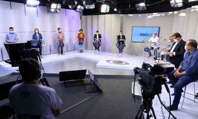 Entre os 15 candidatos, dez participaram do debate dessa quinta(foto: Divulgao/TV Band Minas)