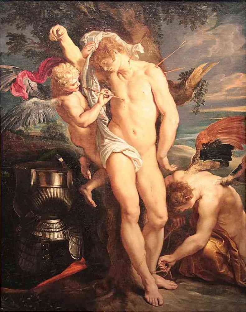 So Sebastio, leo sobre tela de Rubens