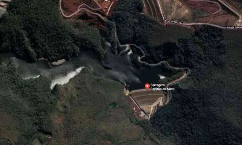 Barragem Capito do Mato vista por satlite(foto: Reproduo/Google Street View)