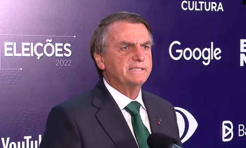 Bolsonaro em coletiva com jornalistas