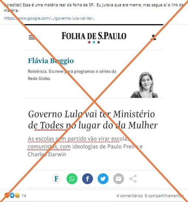 Captura de tela feita em 16 de novembro de 2022 de uma publicação no Facebook (foto: Reprodução) Captura de tela feita em 16 de novembro de 2022 de uma publicação no Facebook