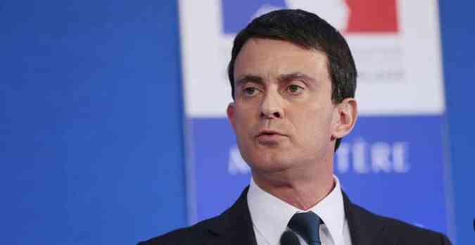 Ministro do Interior da Frana Manuel Valls, em pronunciamento(foto: JACQUES DEMARTHON / AFP)