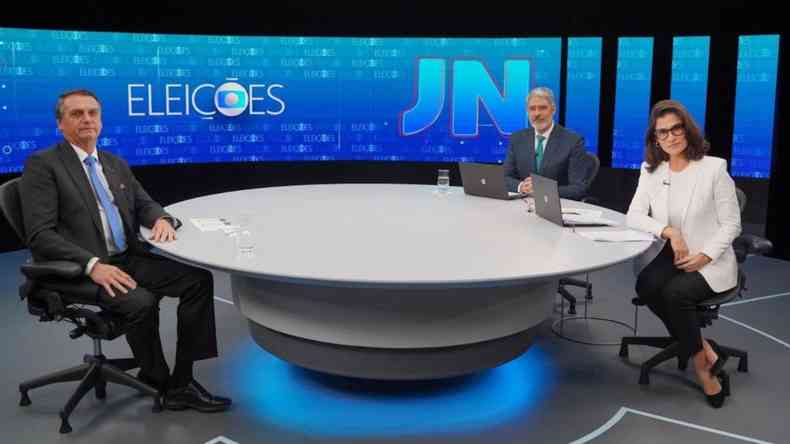 Bolsonaro, Bonner e Renata no JN da Globo