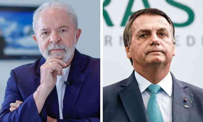Montagem com os candidatos Lula e Bolsonaro