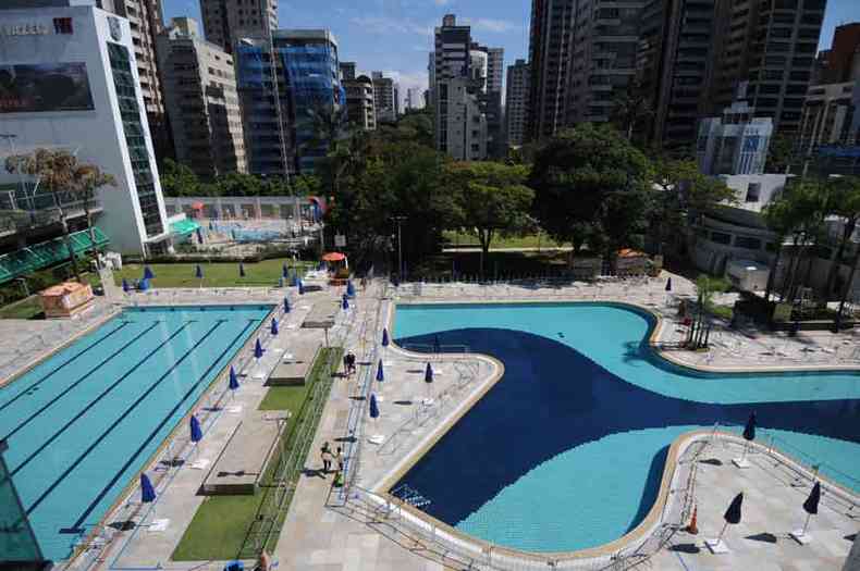 Vista do Minas Tnis Clube, que adotou protocolos de segurana(foto: leandro Couri/EM/D.A Press)