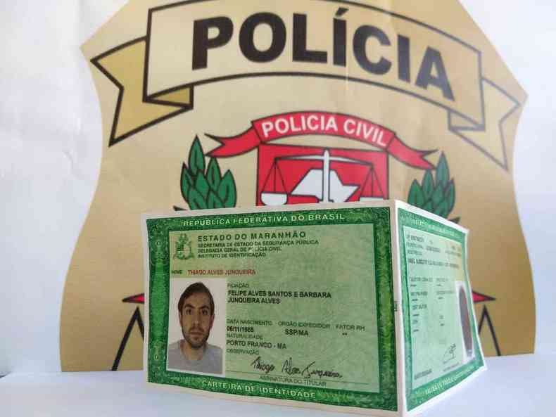 Documento falso usado pelo homem de 34 anos, que no teve o nome verdadeiro divulgado