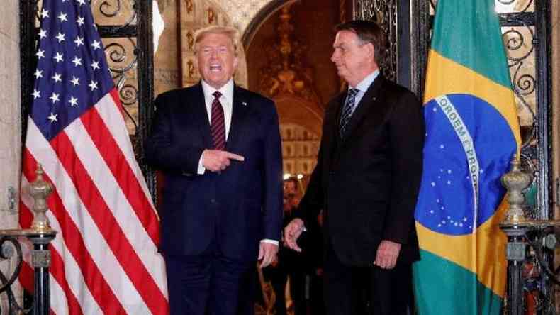 O presidente Jair Bolsonaro considerava Donald Trump o seu principal aliado internacional(foto: Reuters)