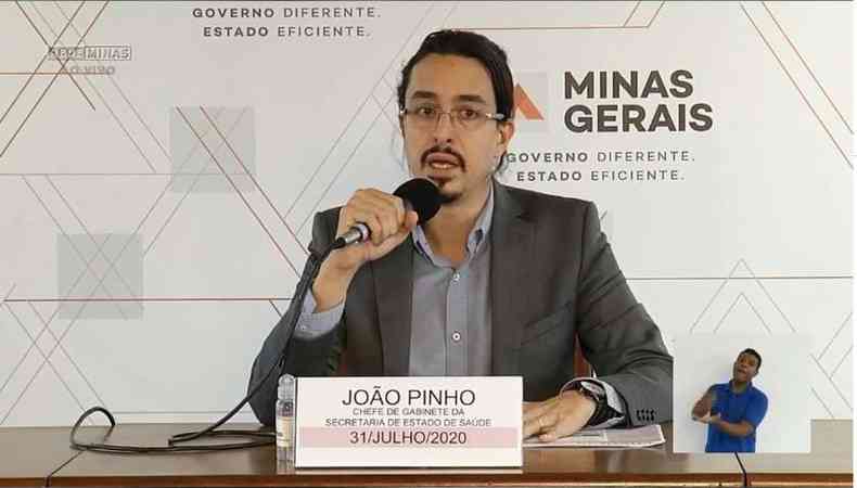Chefe de gabinete da Secretaria de Estado de Sade, Joo Pinho(foto: Rede Minas/Reproduo)