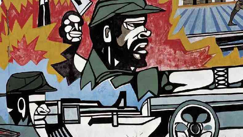 Mural dedicado  guerra civil em Moambique